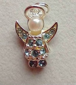 lot 160 image: Blue & Pearl Angel Charm