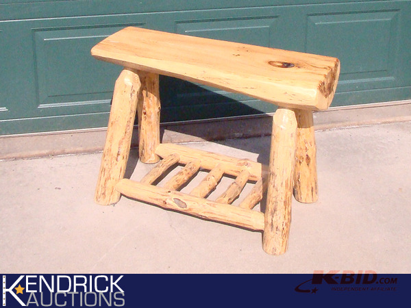 lot 38 image: Large Log Bench
