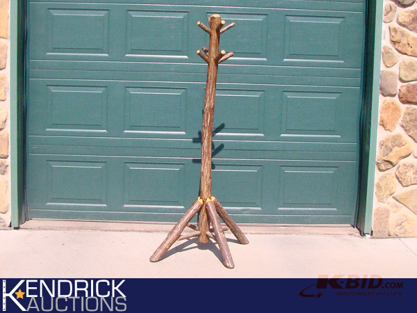 lot 46 image: Custom Made Solid Log Coat Rack