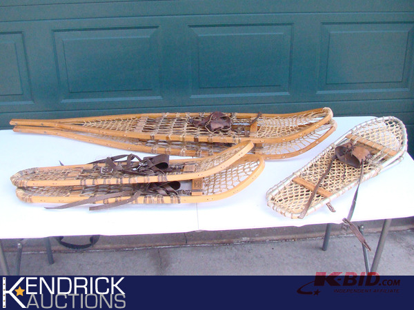 lot 64 image: 3 Sets of Vintage Snow Shoes