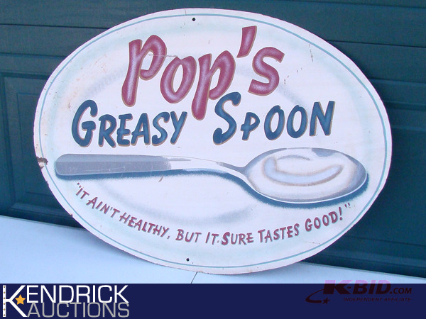 lot 74 image: Pops Greasy Spoon Metal Sign