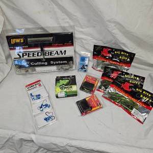 lot 4 image: Lot of New Tackle, Lews, Power Pro, VMC, Big Bite