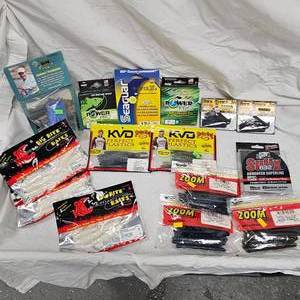 lot 20 image: Lot of New Tackle, Strike King, Zoom, Sufix, Power Pro