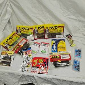 lot 21 image: Lot of New Tackle, Seaguar, J-Braid, Strike King, Owner, Rapala