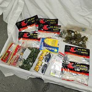 lot 27 image: Lot of New Tacle, Strike King, Seagaur, Big Bite, Zoom, Mission, VMC