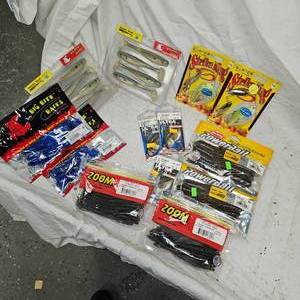 lot 65 image: Mustad, Strike King, Zoom, Big Bite