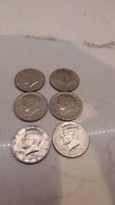 lot 32 image: 1982D, 1983D, 2-1971D, 1072D, 1994P Kenndy Half Dollars