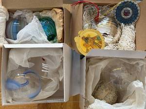 Glass Christmas Ornaments - Assorted (Lot of 7)