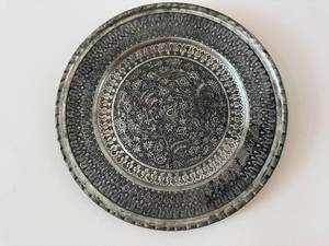 Charger Plate - Decorative Round Metal with Embossed Floral Pattern