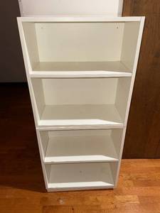 Bookcase - White Wood Freestanding 2-Shelf (Lot of 2)