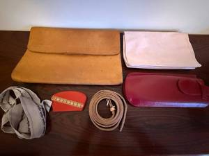 Vintage Leather Attache Case - Belt, Scarves, Gloves & Pouch