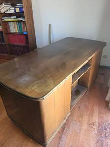 Dark Walnut Executive Desk with Pedestals, 64 x 30 x 29