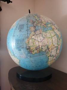 Miller Electric Co World Globe Lamp on Black Stand with Inline Switch