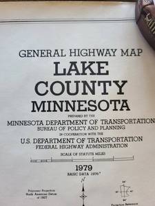 Lake County Minnesota General Highway Map 1979 (Basic Data 1976)
