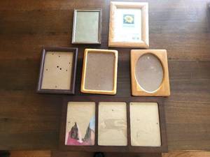Assorted Wooden Picture Frames - Mixed Sizes, Rectangular & Oval Openings