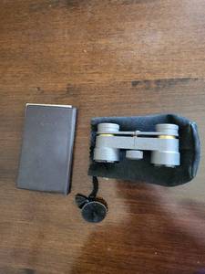 Handy Lady Pocket Binoculars w Case & Sharp EL-340 ELSI Mate Calculator