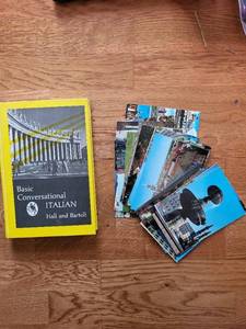 Basic Conversational Italian - Hall & Bartoli Book with Assorted Travel Postcards