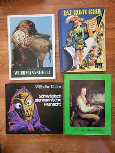 German Book Lot Weidmannsheil, Das Bunte Buch, Schwbisch alemannische Fasnacht, Green Volume (Lot of 4)