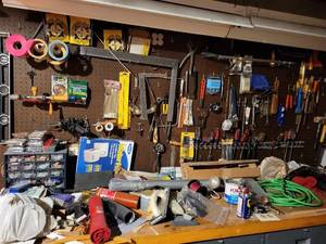 arge Workshop collection- Assorted Hand Tools, Fasteners & Hardware