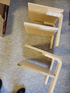 Light Wood Table Base Frames With Shelves (Lot of 2)