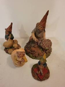 Franklin Mint Gnome Figurines - Garden Statues Set of 4 (1983)