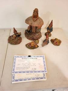Cairn Studio - Hand-cast Gnome Figures on Mushroom Base