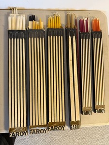 Vintage FAROY Taper Candles Mixed Color Lot in Boxes 18in & 12.25in