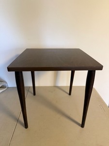 Vintage MCM Style Square End Table Dark Wood 15in Top Good
