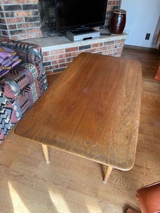 Wenzaf Mid Century Modern Wood Coffee Table 46 in Vintage