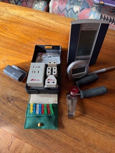 Mixed Household Lot La Crosse Sharp Travel Adapter Hand Grip Clothespins