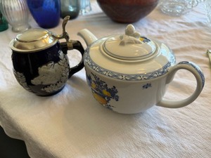 Vista Alegre Viana Teapot & Relief Lidded Beer Stein Lot 2