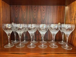 Rosenthal Lotus Blossoms Crystal Etched Stemware Goblets Set of 12 6.25in