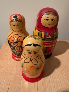 Vintage Wooden Russian Nesting Dolls Matryoshka Mixed Lot of 3 Sets