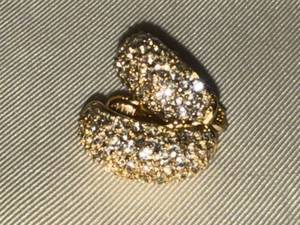 Christian Dior Vintage Gold Tone Pave Rhinestone Clip Earrings