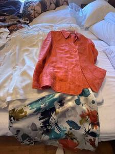 Jones New York 3 Pc Outfit Set Blazer Skirt Silk Shell Sz 8S