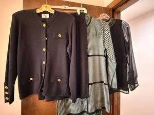 4 Pc Women��s Clothing Lot Mita Cardigan Laura Ashley Blouse Skirt