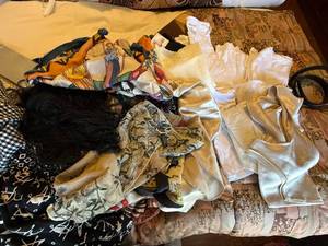 Womens Scarves Belt Gloves Mixed Fashion Accessories Lot Used