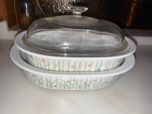 Corning Classic Elegance Fresh Garden Oval Casseroles w Lid Set