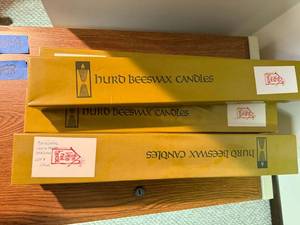 Hurd Beeswax Candles Vintage Mixed Lot Twisted Tapers w Boxes