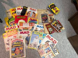 Vintage MAD Magazine & Paperback Book Lot 1960s-70s Mixed Condition