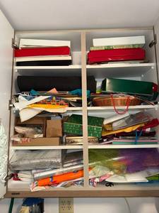 Large Mixed Lot Gift Wrap Bags Tissue Boxes Ribbon Craft Supplies