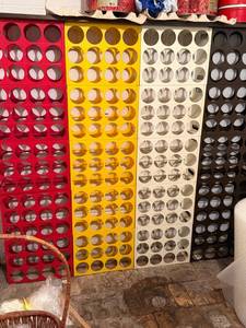 Vintage Modular Plastic Bottle Racks Retro Wine Storage Set 4 Colors