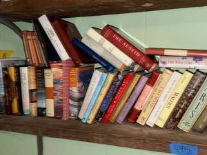 Large Mixed Hardcover Book Lot Fiction History Biography Decor Used