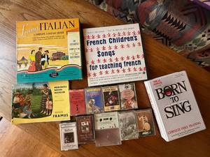 Vintage Voice Training Cassettes Language Course Record Book Lot