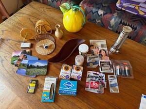 Mixed Estate Table Lot Lemon Pitcher Flashlight Pottery Decor