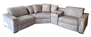 lot 1R image: LR - LiveSmart Gray Sectional Sofa with Recliners