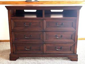 lot 17R image: LL - Aspen Home Richmond Entertainment Chest - Charleston Brown Finish