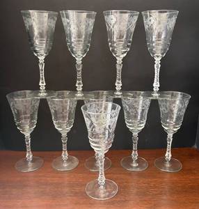 lot 35A image: DR - Libbey Halifax Rock Sharpe Stemware