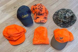 lot 128R image: MR - Assorted Camouflage & Blaze Orange Hats (Lot of 6)