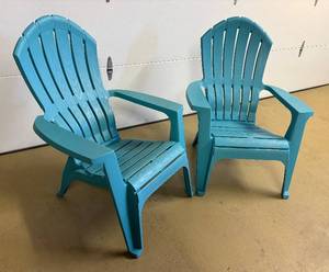 lot 138R image: G - Two Adirondack Chairs - Turquoise
